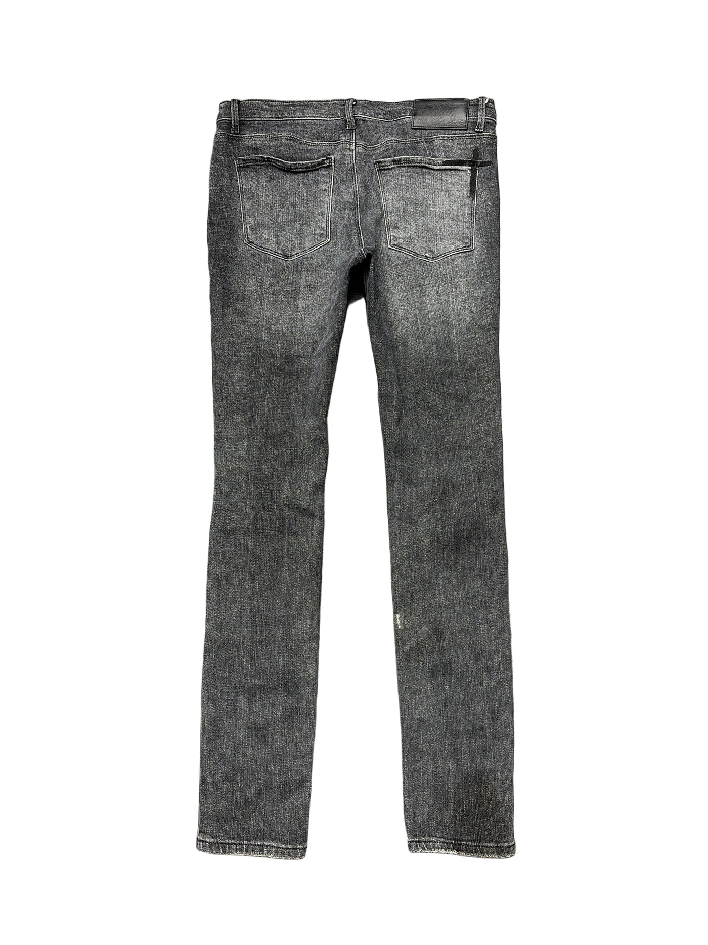 RTA Bryant Distressed Grey Skinny Jeans Black