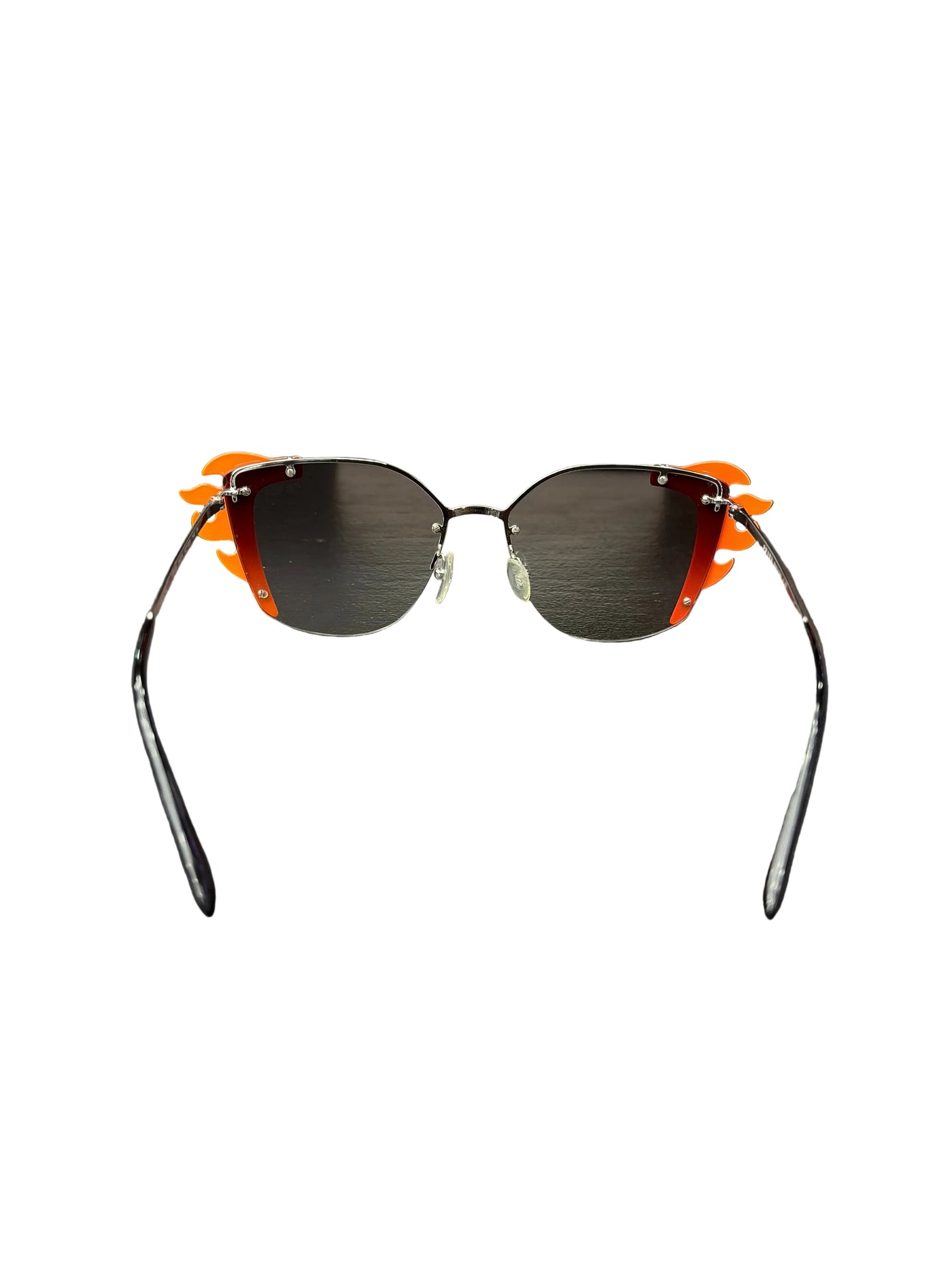 Prada Cat-Eye Flame Sunglasses Black Orange