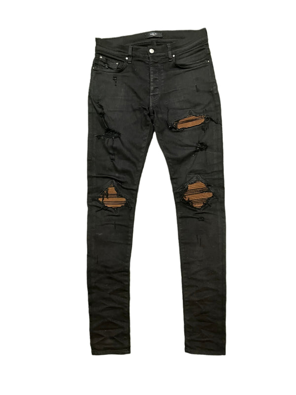 Amiri MX1 Black Ultra Suede Brown