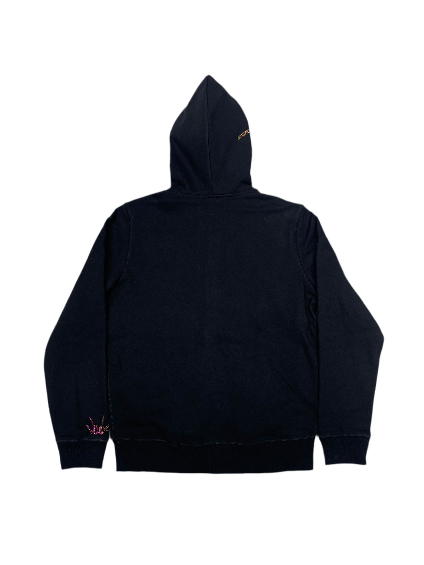 NewYrrk Black Zip-Up Hoodie w/ Iridescent Crystal