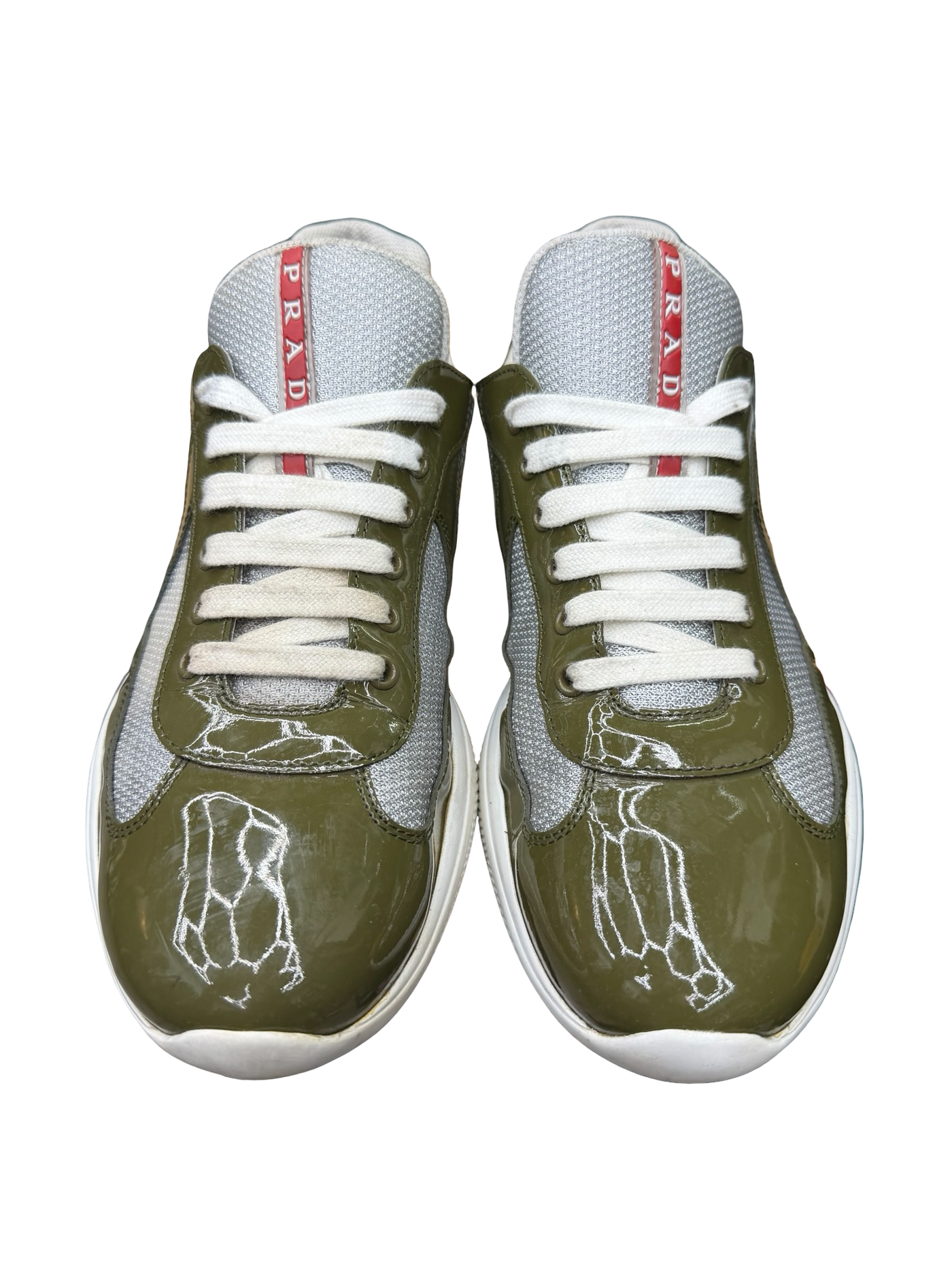 Prada American Cup Olive Green Low Sneakers
