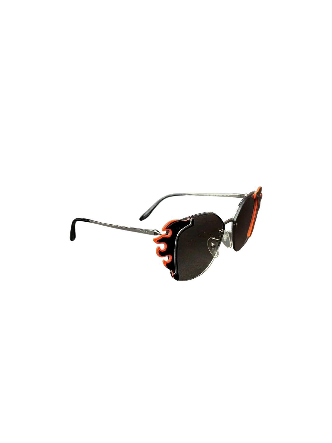 Prada Cat-Eye Flame Sunglasses Black Orange