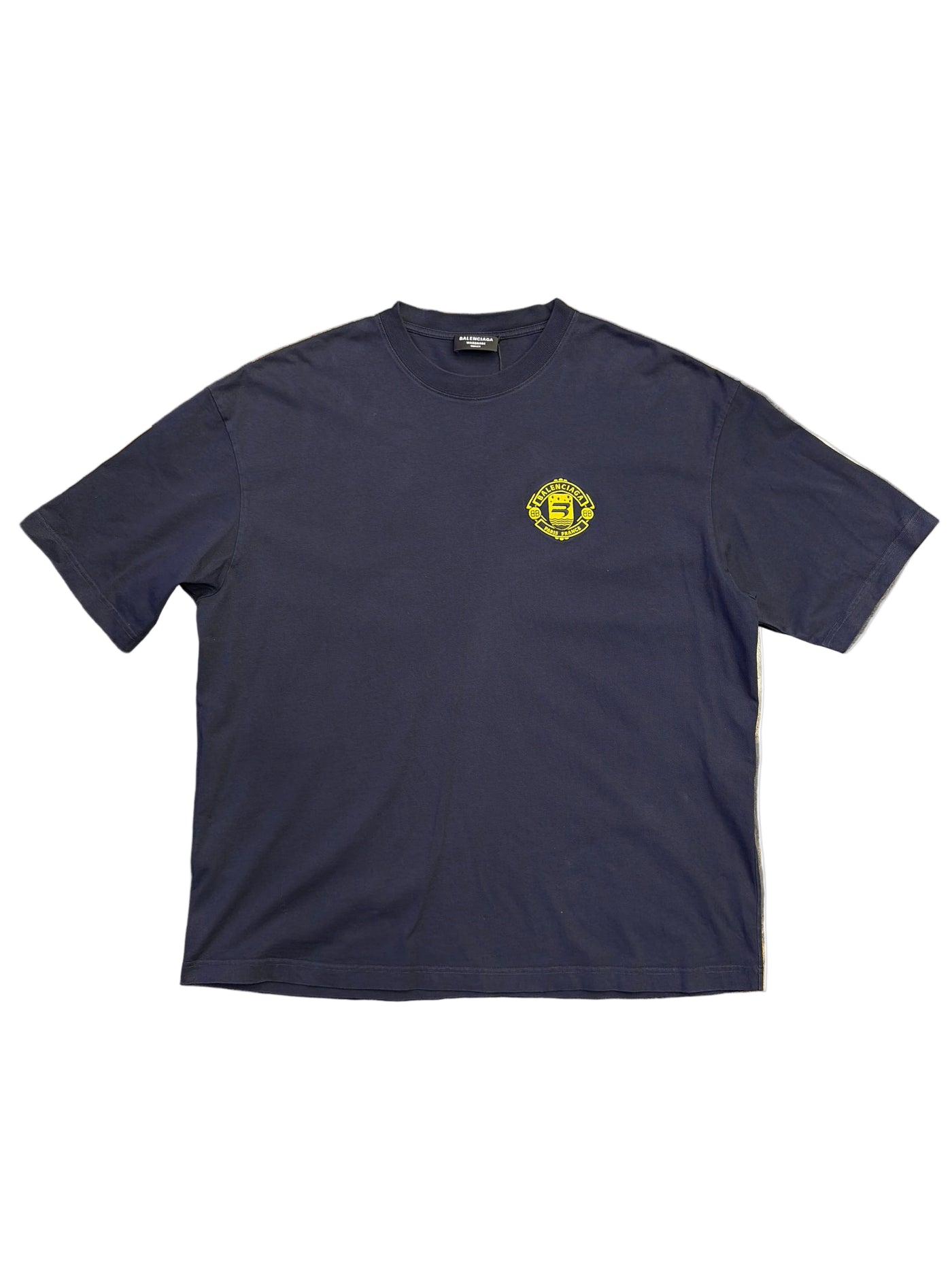 Balenciaga Crest Medium Fit T-Shirt Navy