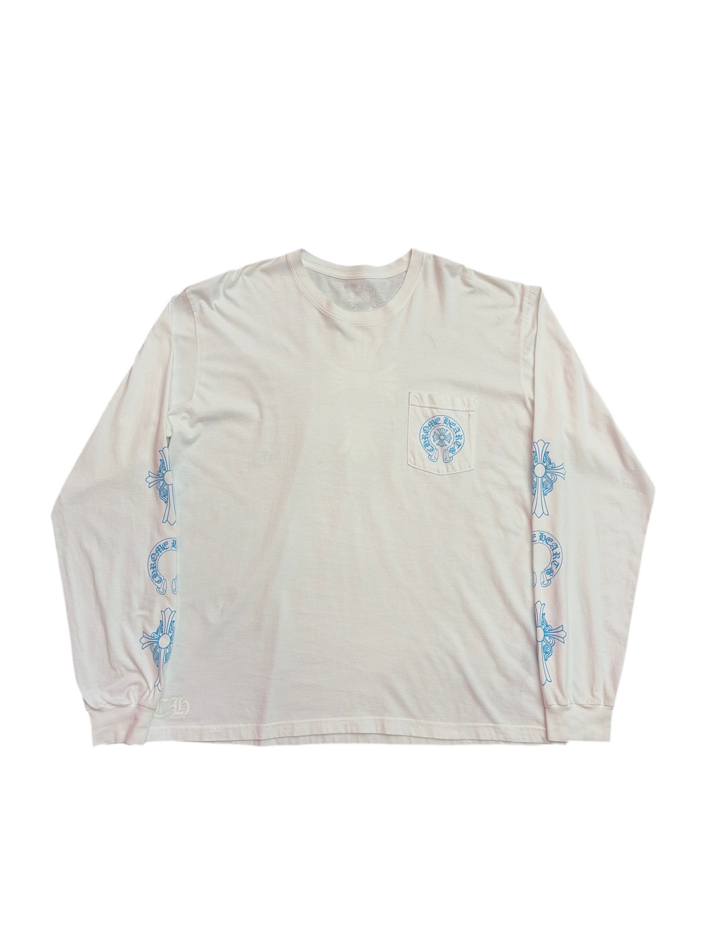 Chrome Hearts Blue Triple Cross L/S White
