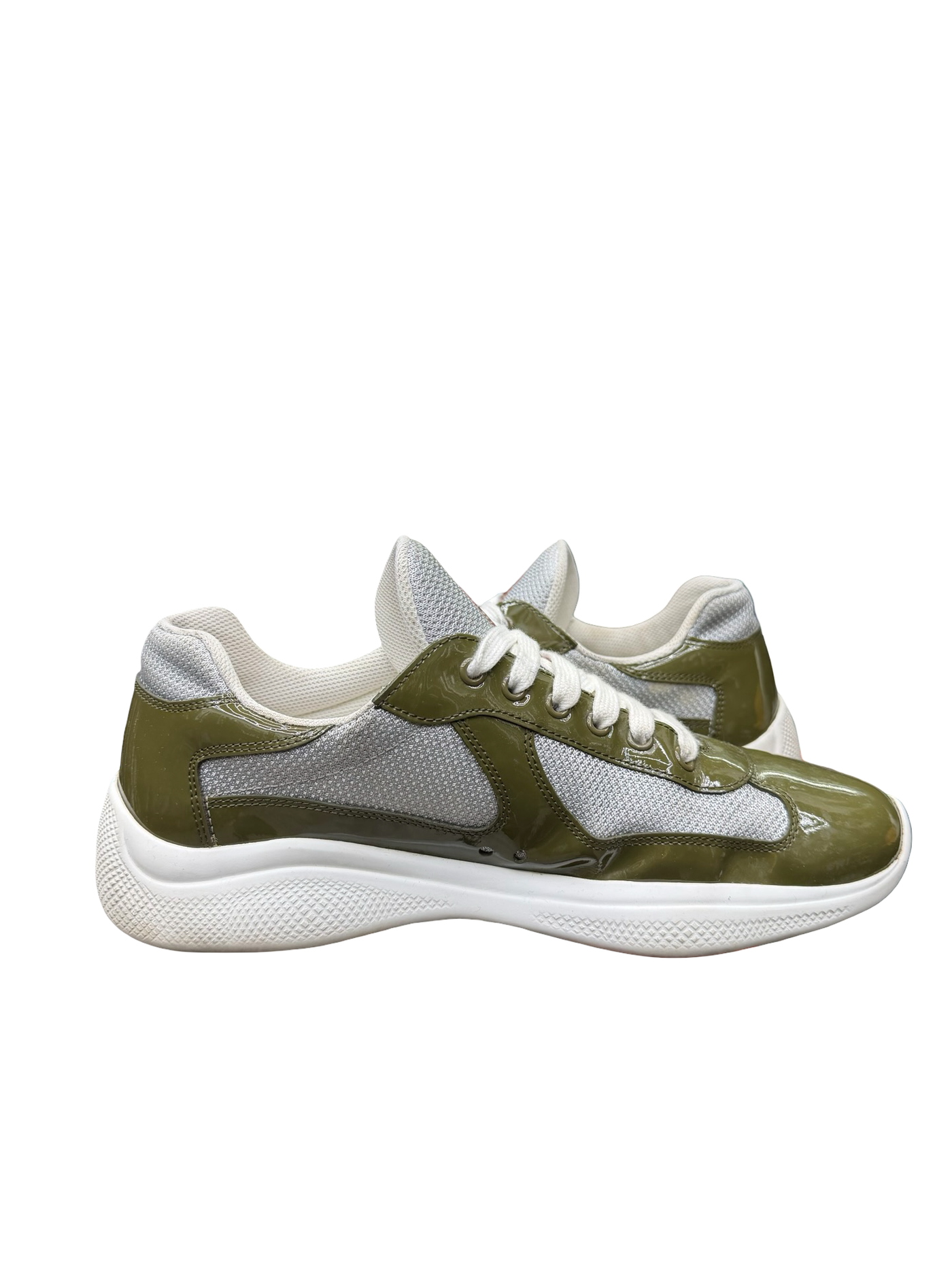 Prada American Cup Olive Green Low Sneakers
