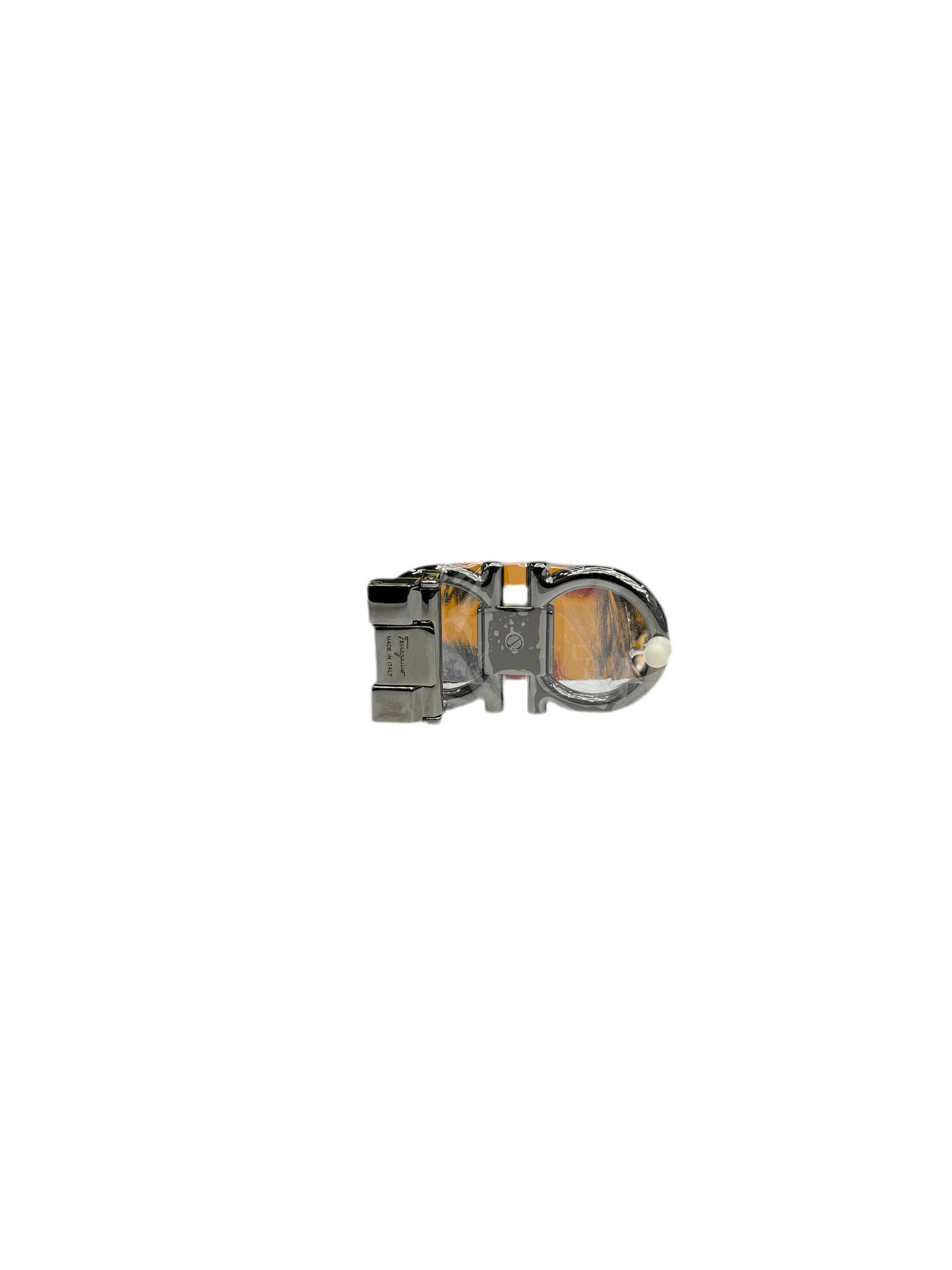 Ferragamo Gancini Black Brown Leather Belt