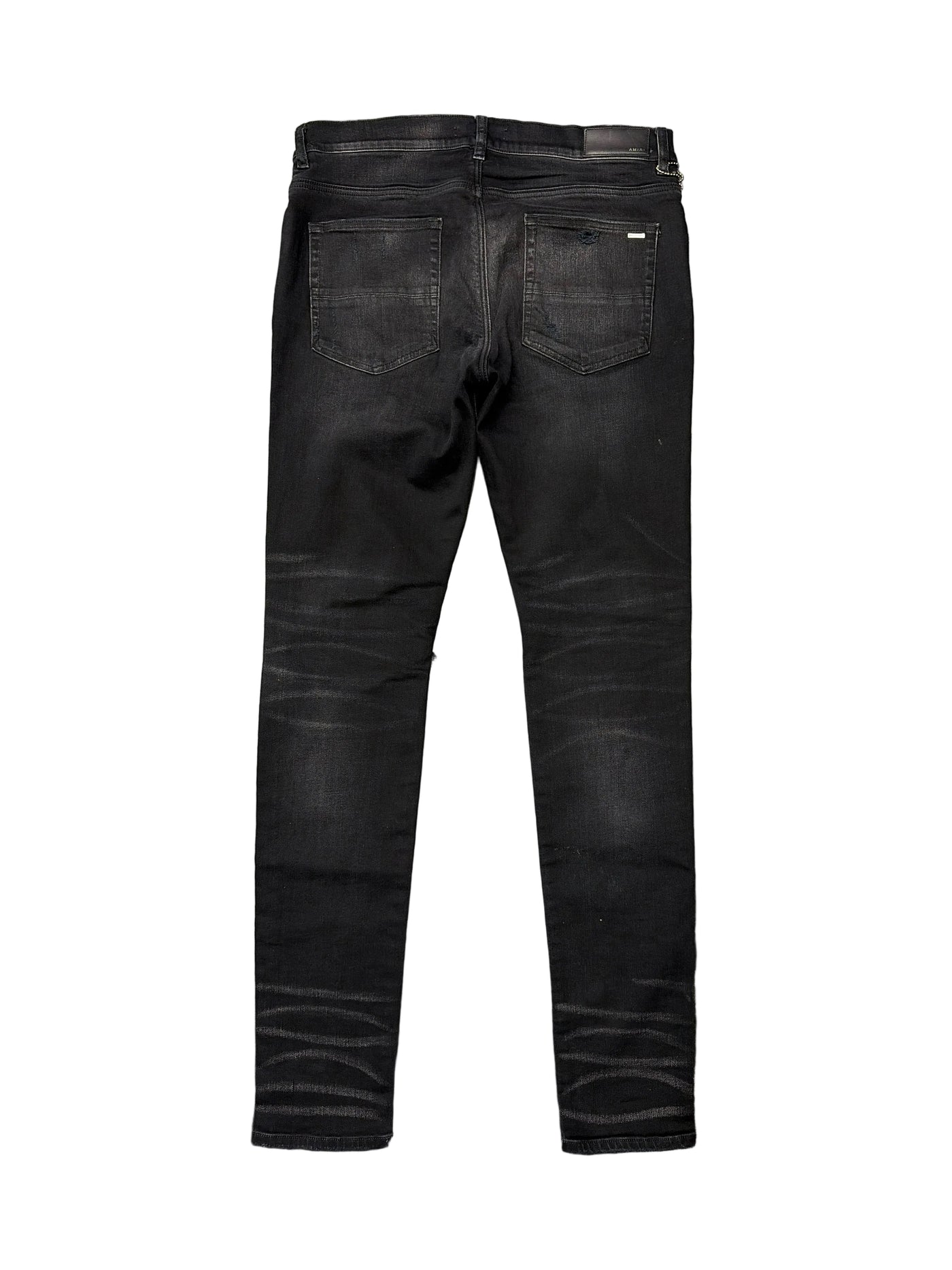 Amiri MX1 Aged Black Blue Plaid Jeans