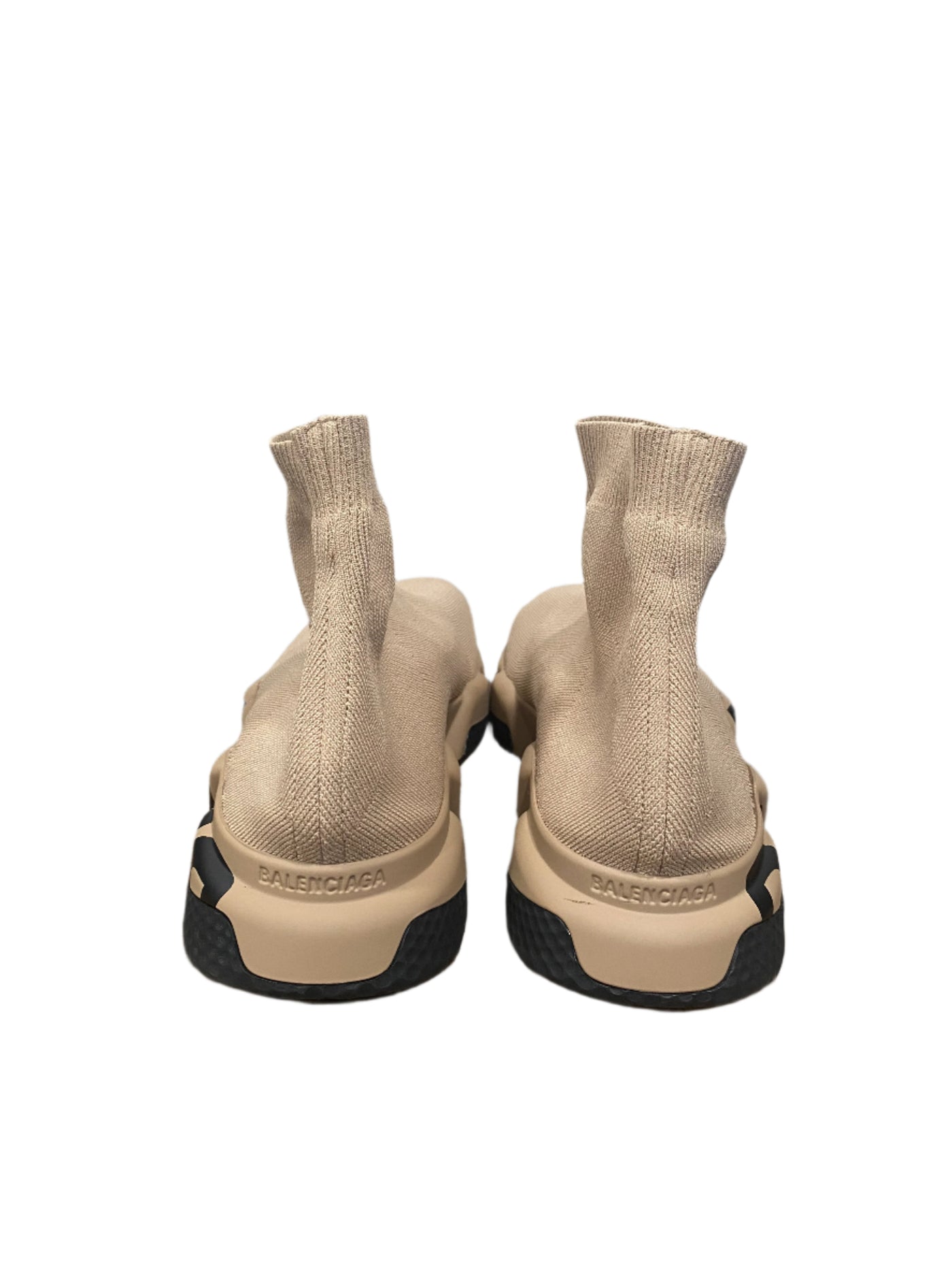 Balenciaga Speed Knit Graffiti Sneakers Beige Black