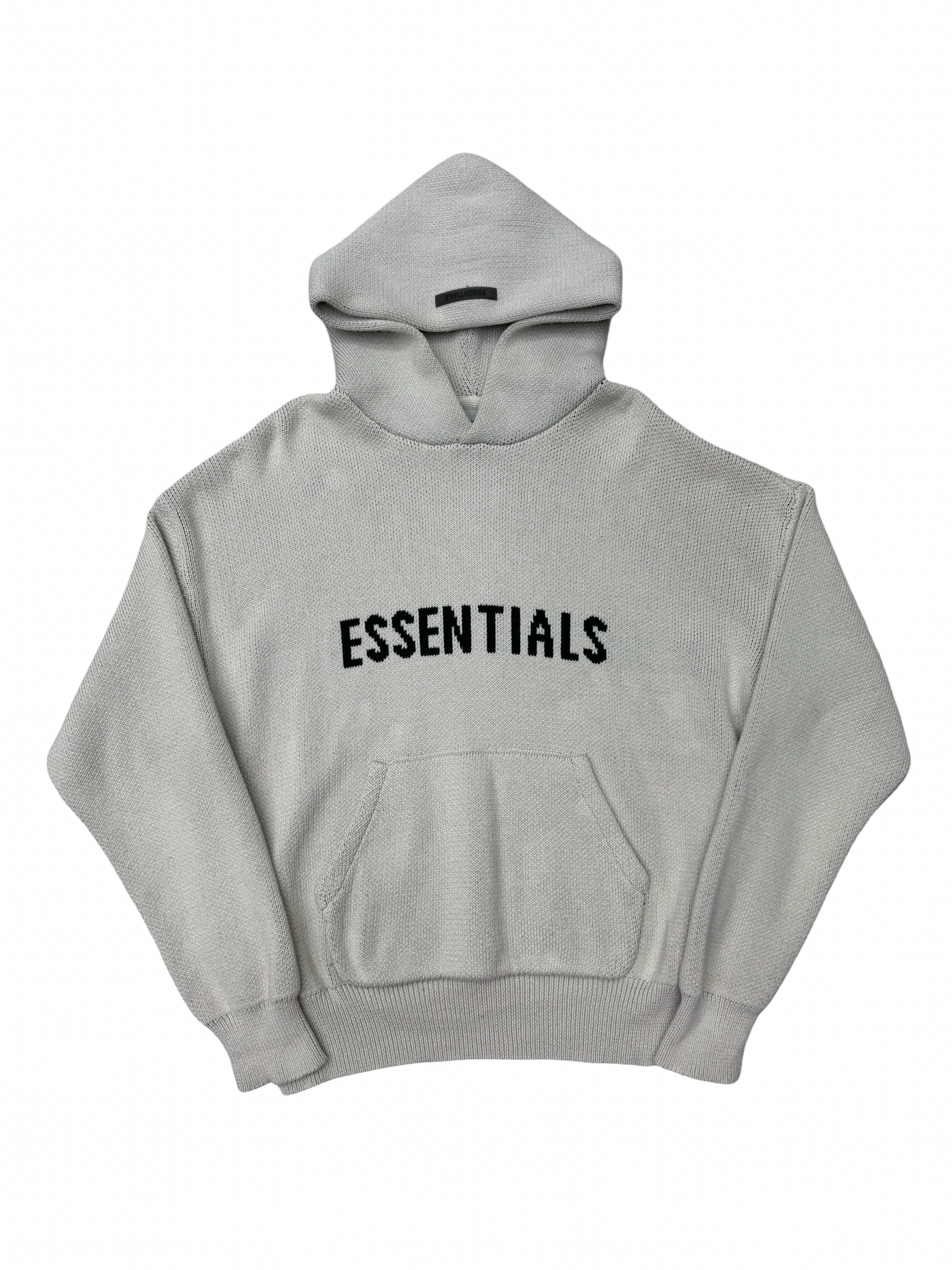 Essentials Knitted Pullover Hoodie Dark Heather