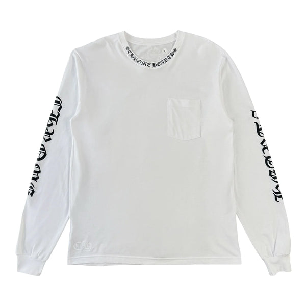 Chrome Hearts Neck Logo L/S Tee White Black