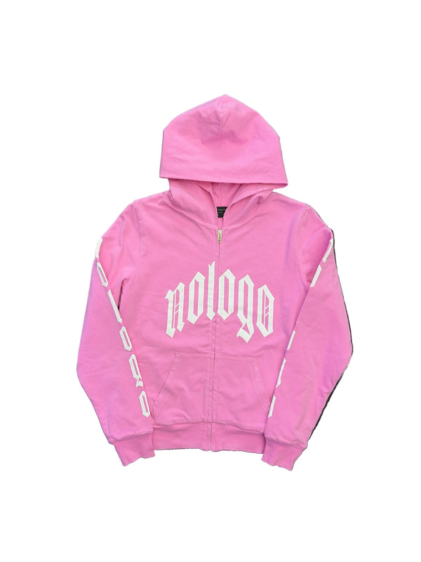 WMNS Balenciaga No Logo Zip-Up Hoodie Pink