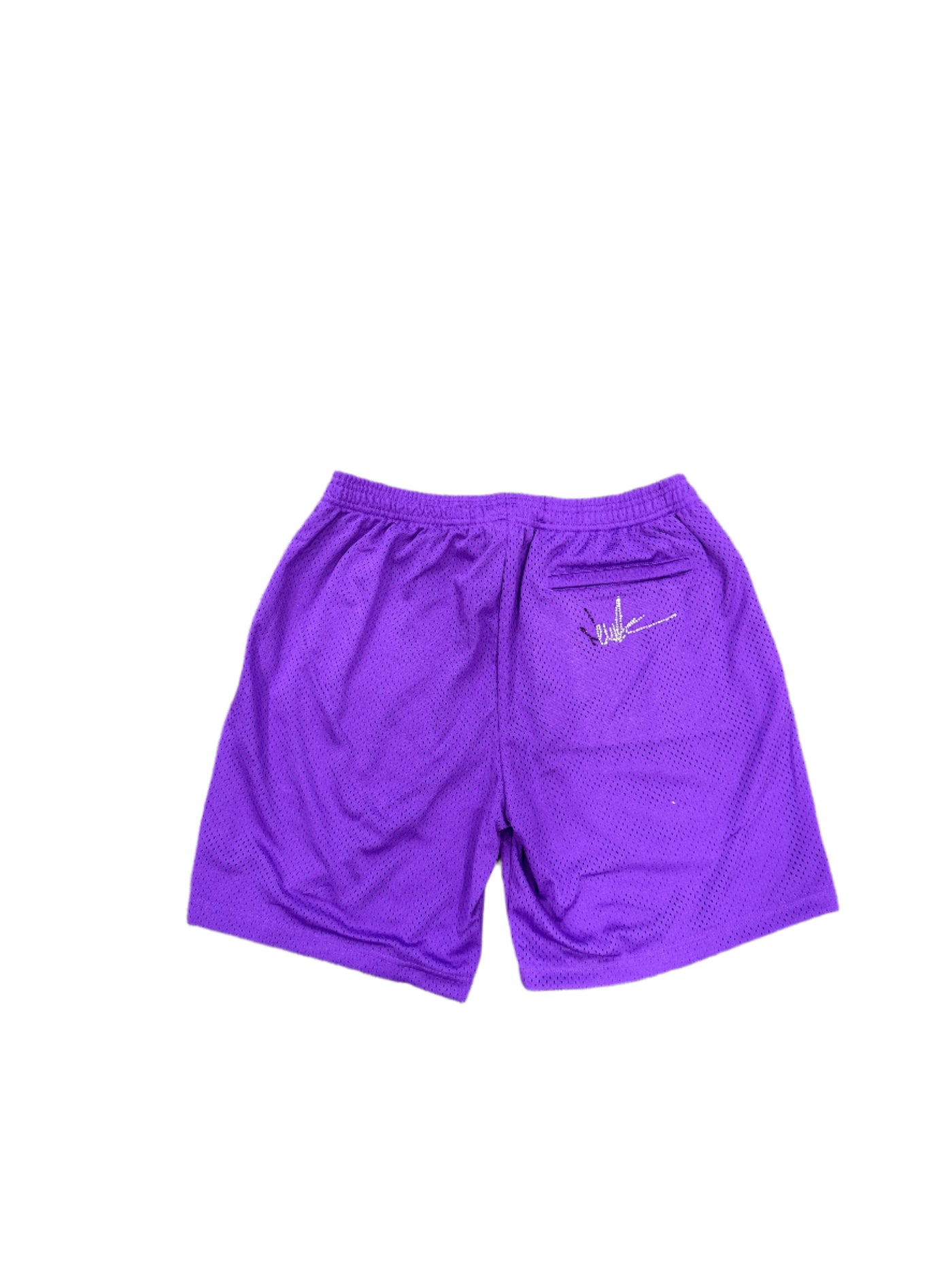 NewYrrk Purple Basketball Shorts Logo w/ White Purple Crystal