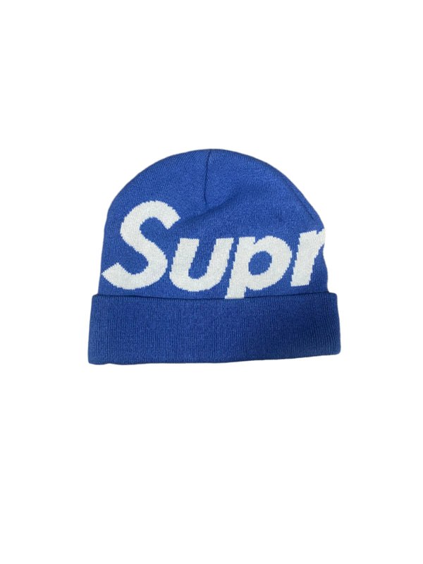 Supreme Big Logo Beanie Blue
