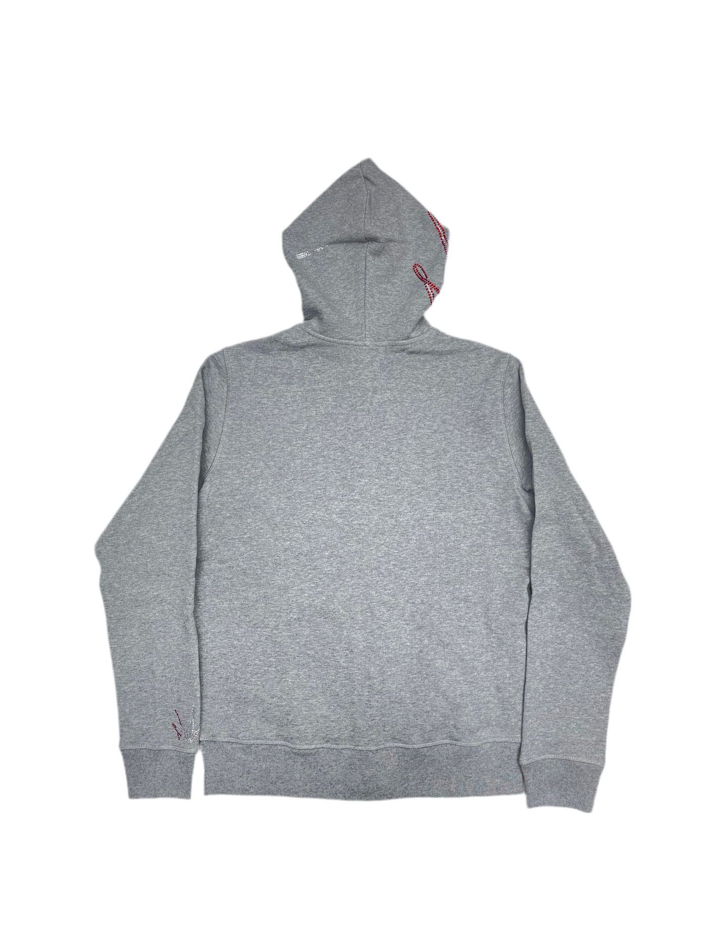 NewYrrk Gray Zip-Up Hoodie w/ Red White Crystal