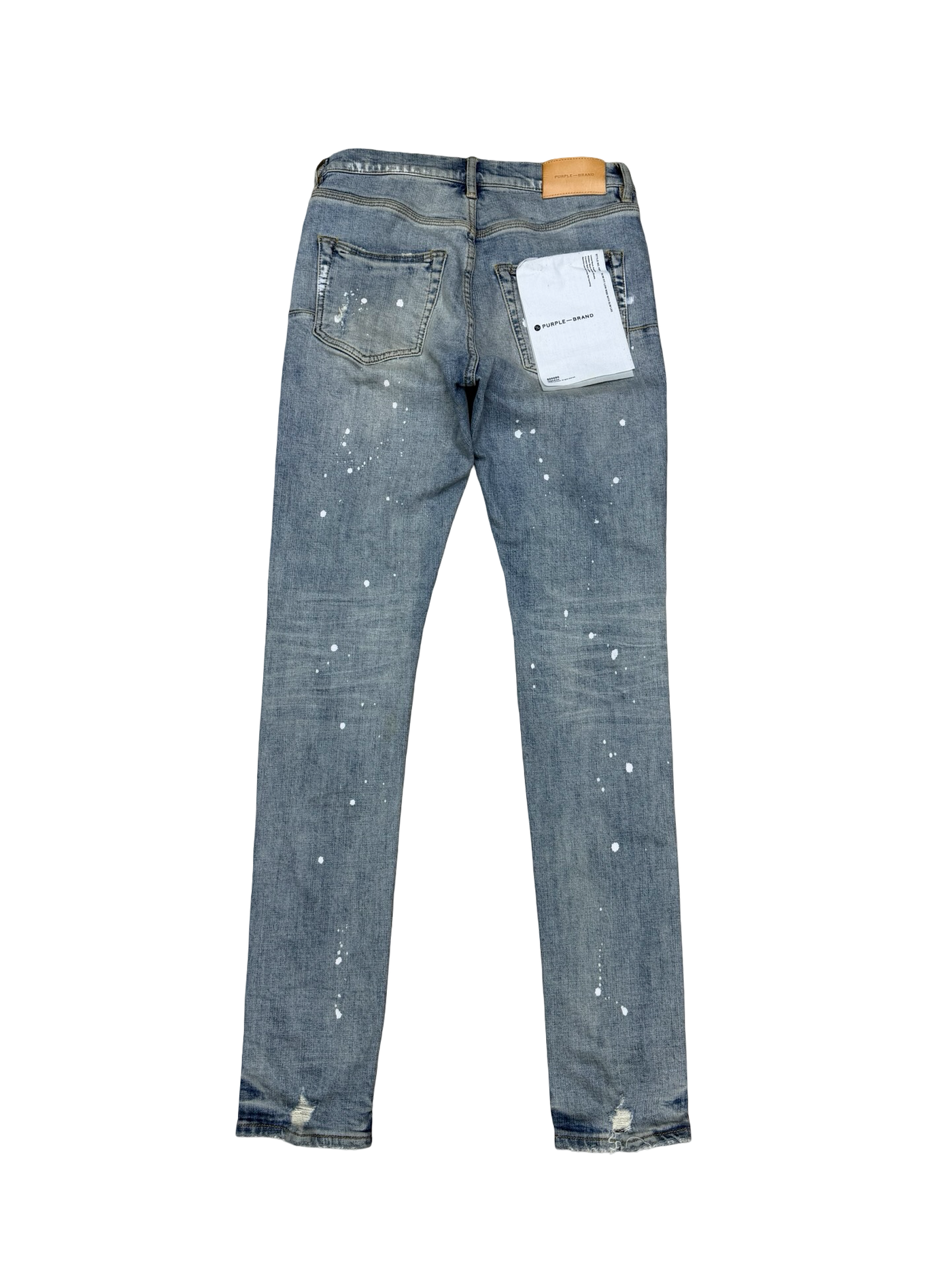 Purple Brand P001 Distressed Paint Splatter Jeans Blue