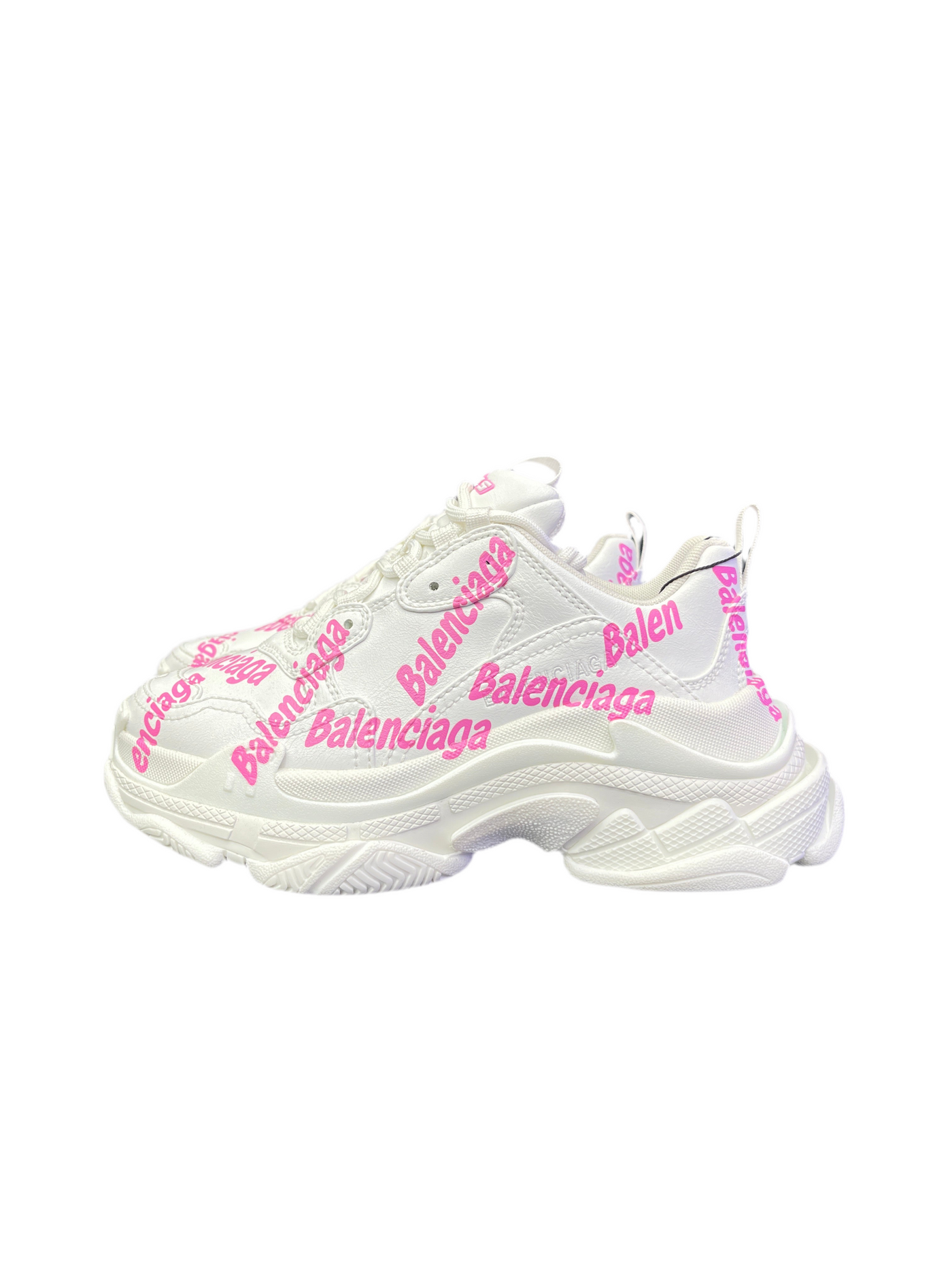 WMNS Balenciaga Triple S Logotype White Pink