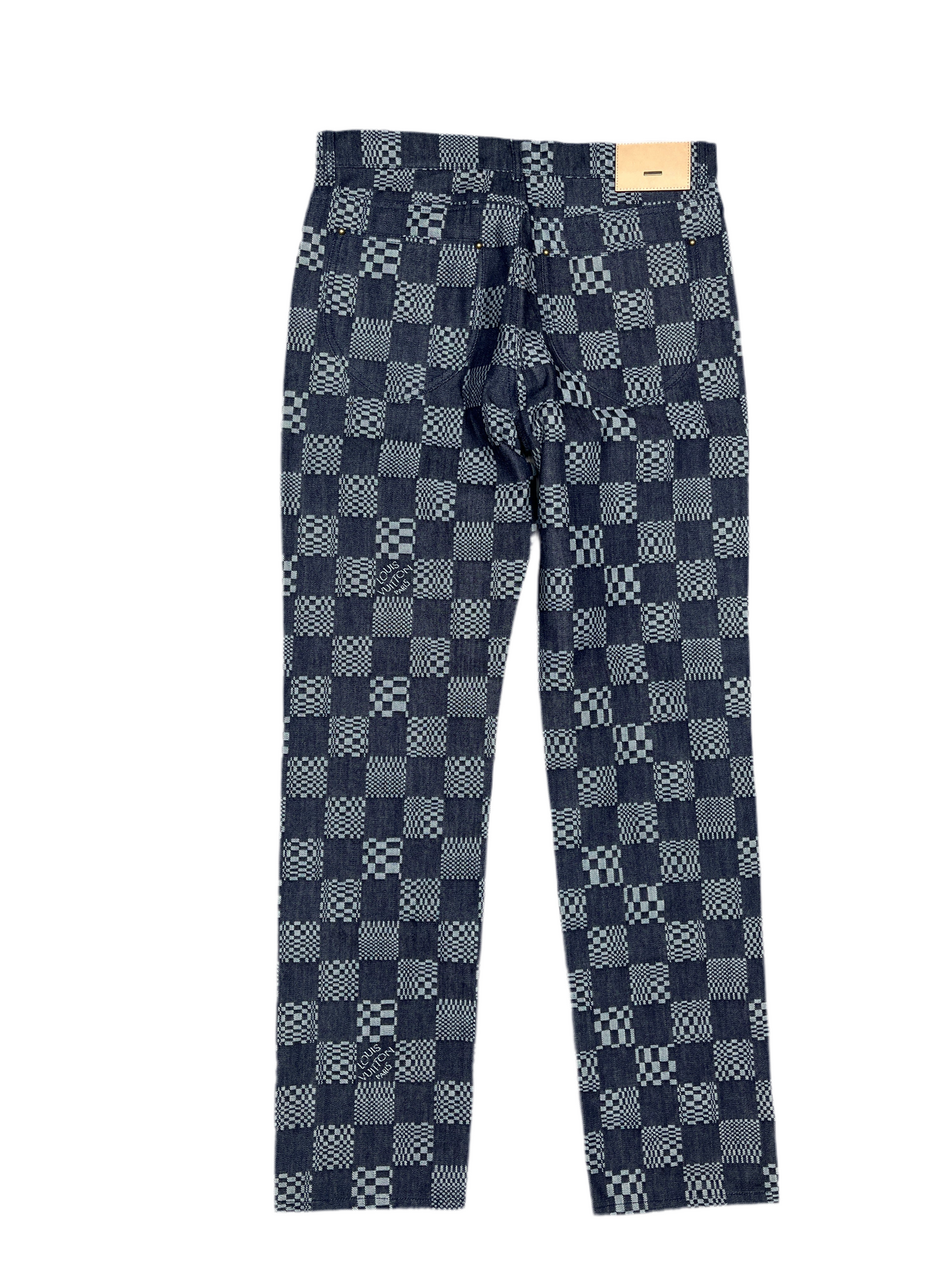 LV Distorted Damier Denim Checkered Pants