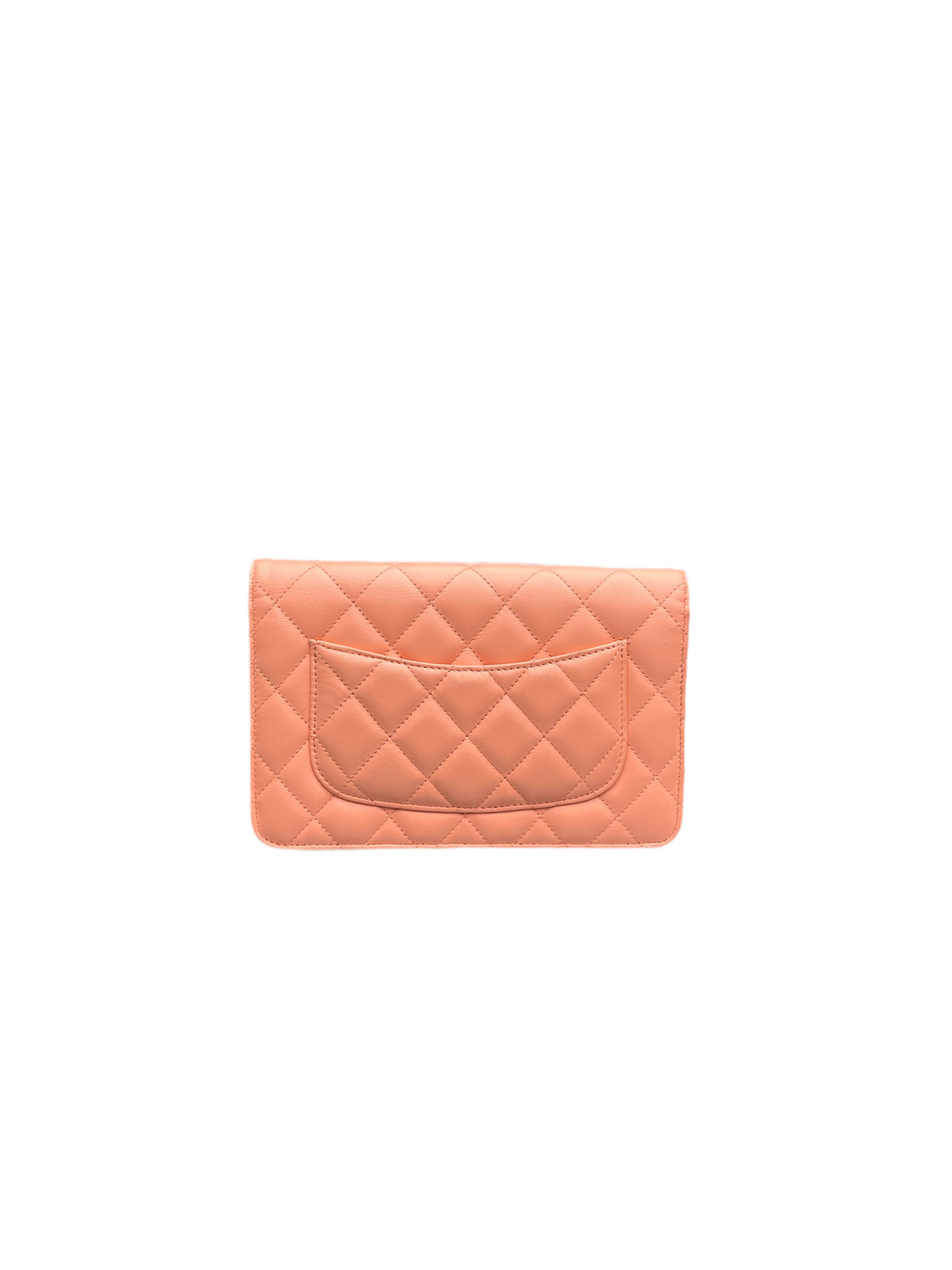 Chanel Quilted Wallet On Chain Coral Pink