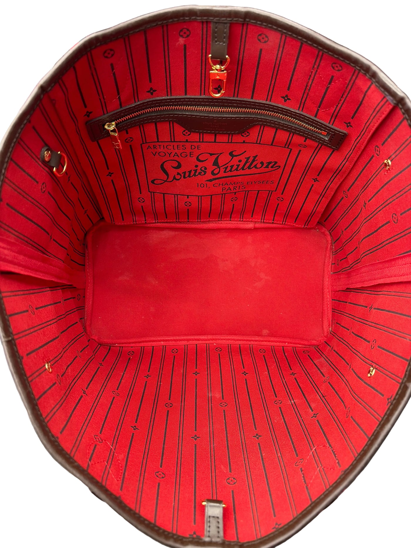 LV Neverfull MM Tote Bag Brown