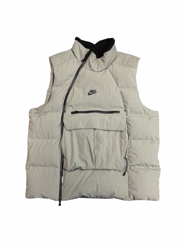 Nike Tech Pack Down Fill Utility Puffer Vest Jacket Gray Green