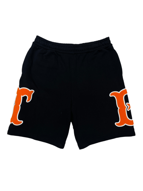 Burberry TB Varsity Logo Shorts Black Orange