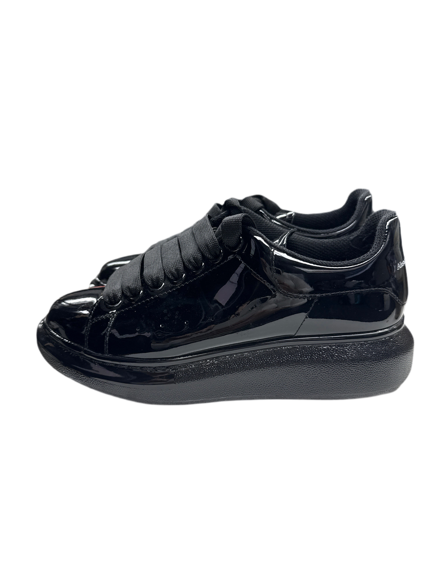 Alexander McQueen Oversized Black Patent Sneakers