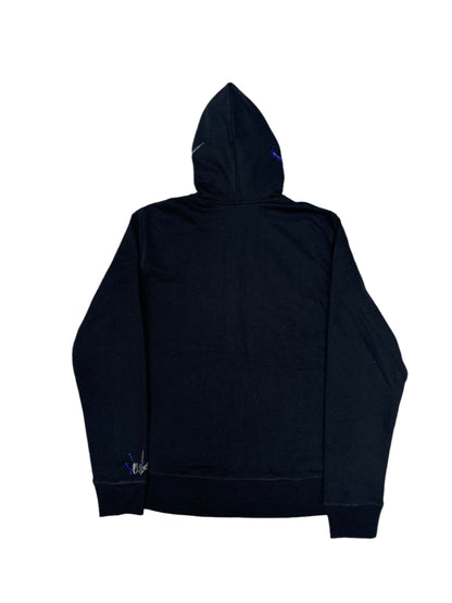 NewYrrk Black Zip-Up Hoodie w/ Blue White Crystals