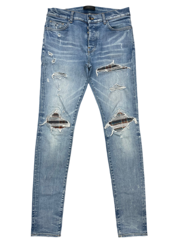 AMIRI MX1 Plaid Patch Jeans Indigo