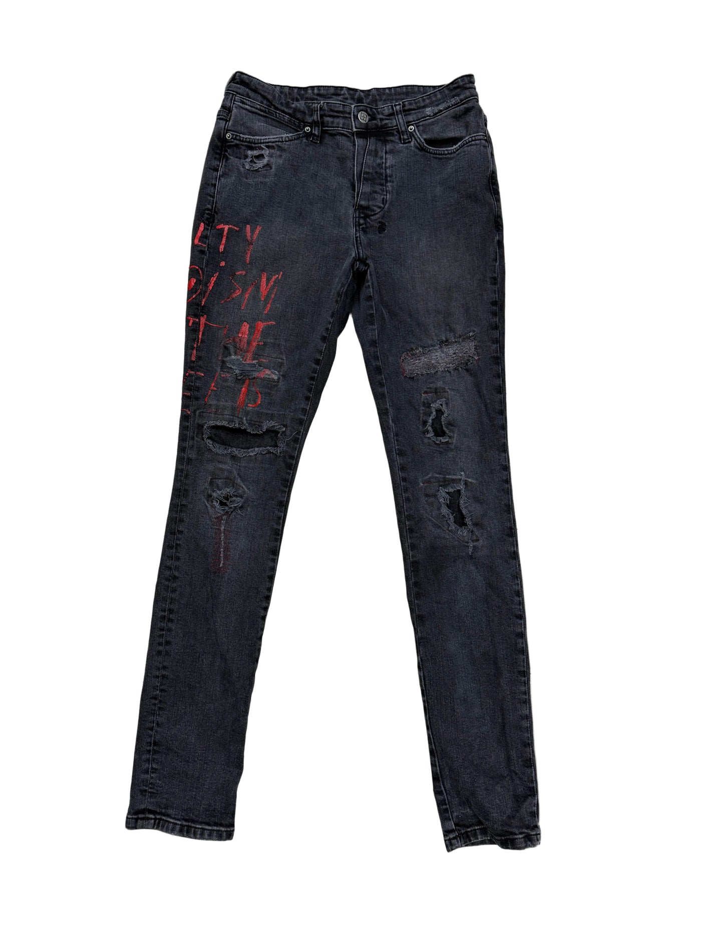 Ksubi Van Winkle Red Heroism Jeans Black