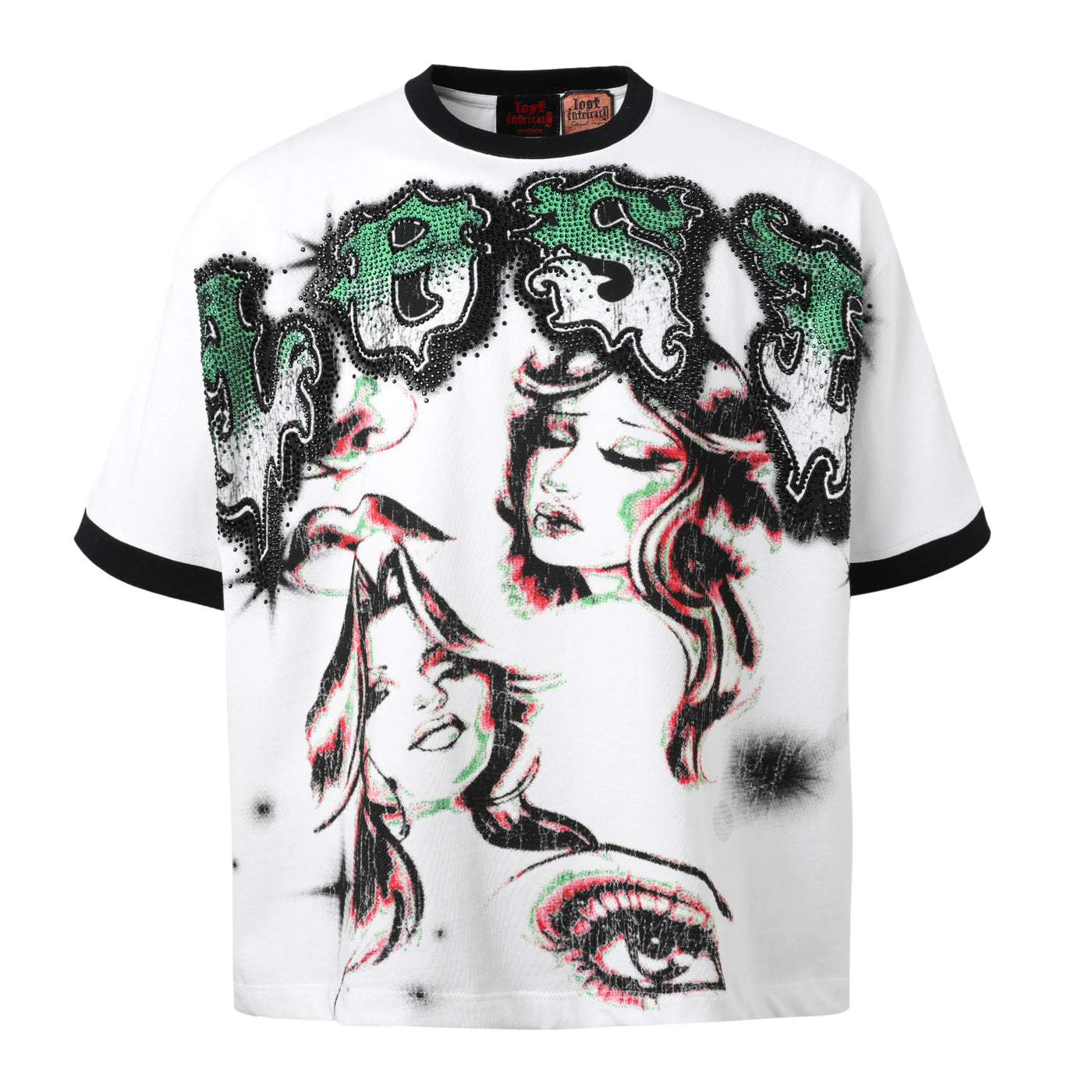 Lost Intricacy Angel Eyes T-Shirt White Green
