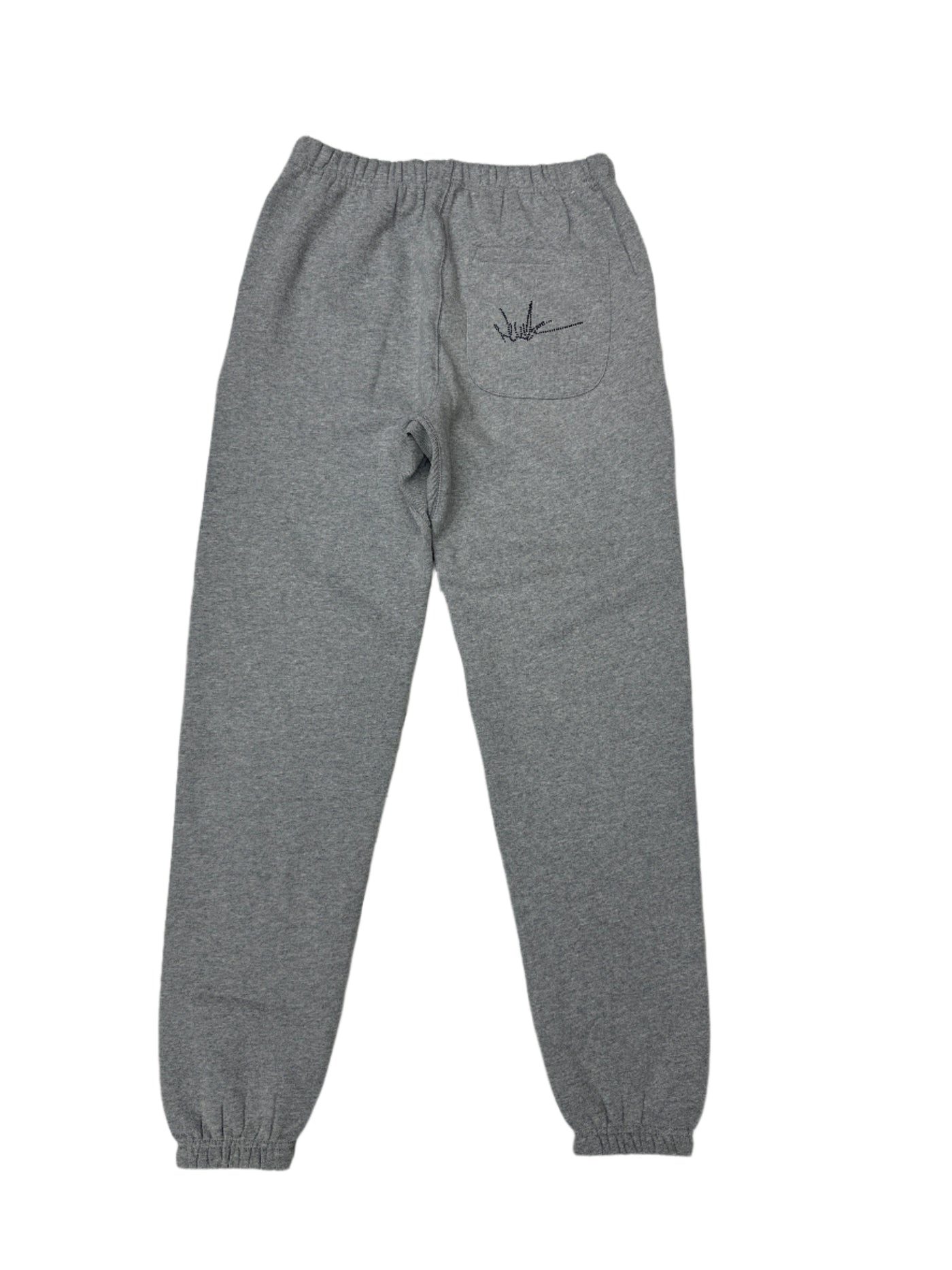NewYrrk Grey Sweatpants Side Logo w/ Black Crytals