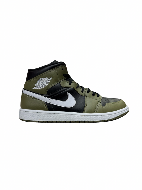 Nike Air Jordan 1 Mid Black White Olive
