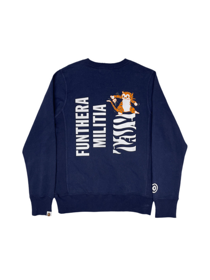 BAPE Tiger Crewneck Sweater Navy