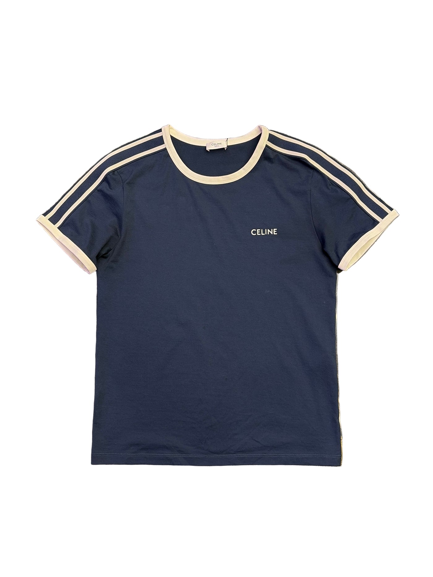 Celine Embroidered Regular T-Shirt Navy