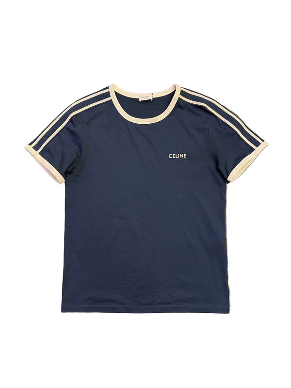 Celine Embroidered Regular T-Shirt Navy