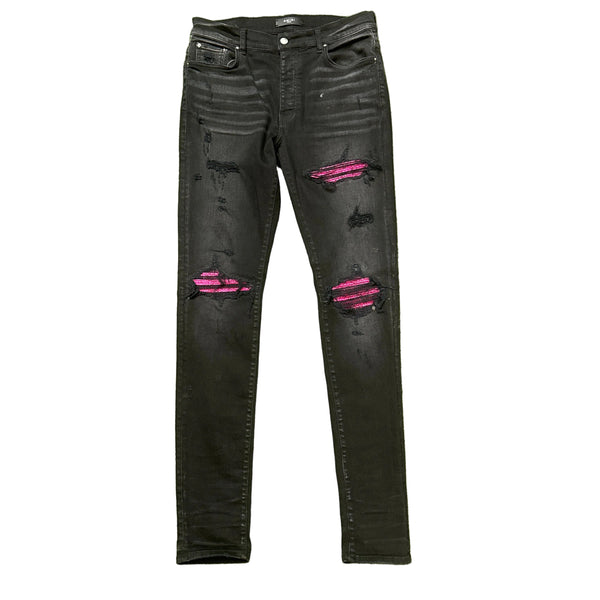 Amiri MX1 Cracked Leather Jeans