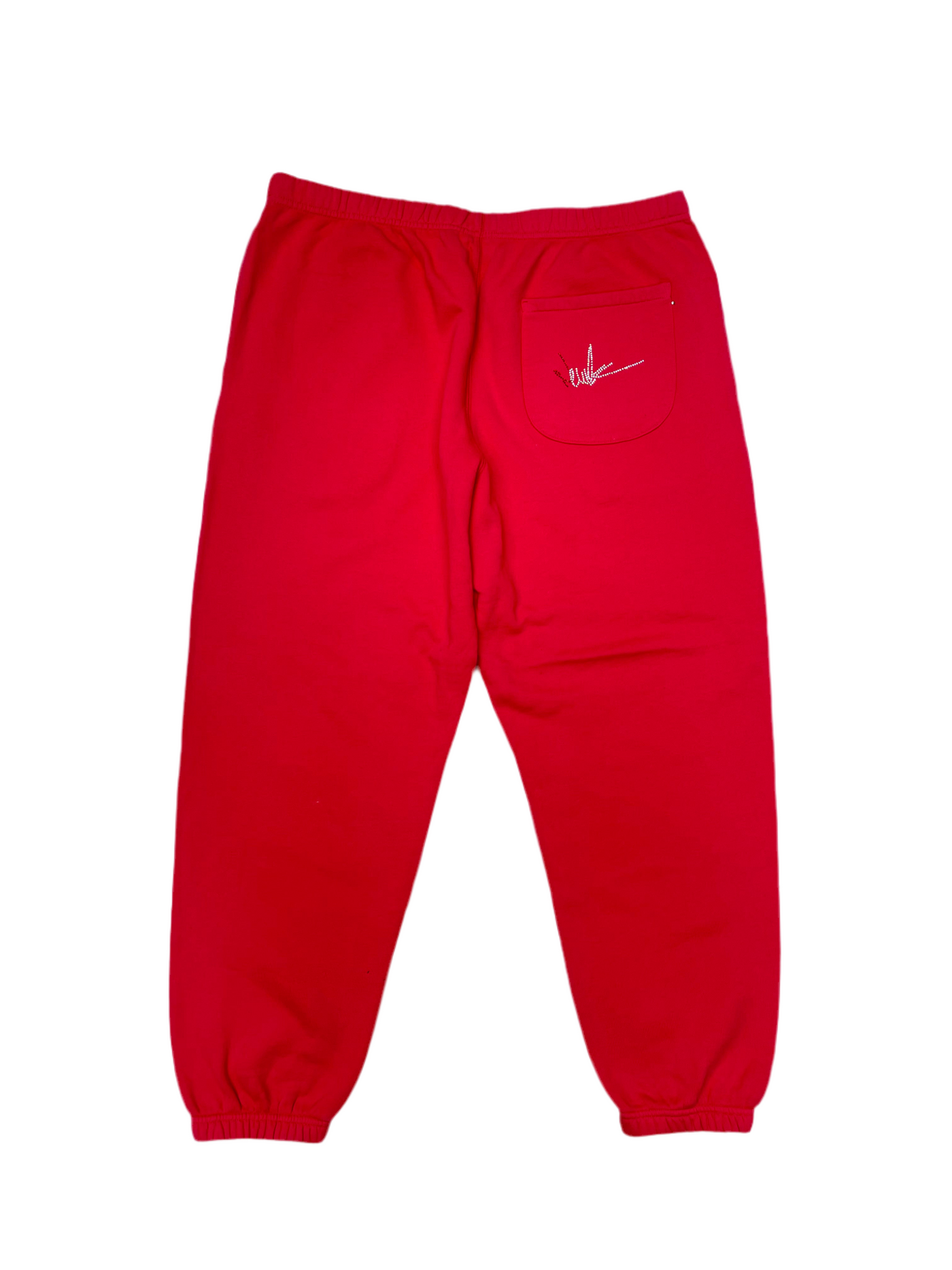 NewYrrk Red Sweatpants w/ Red White Crystal
