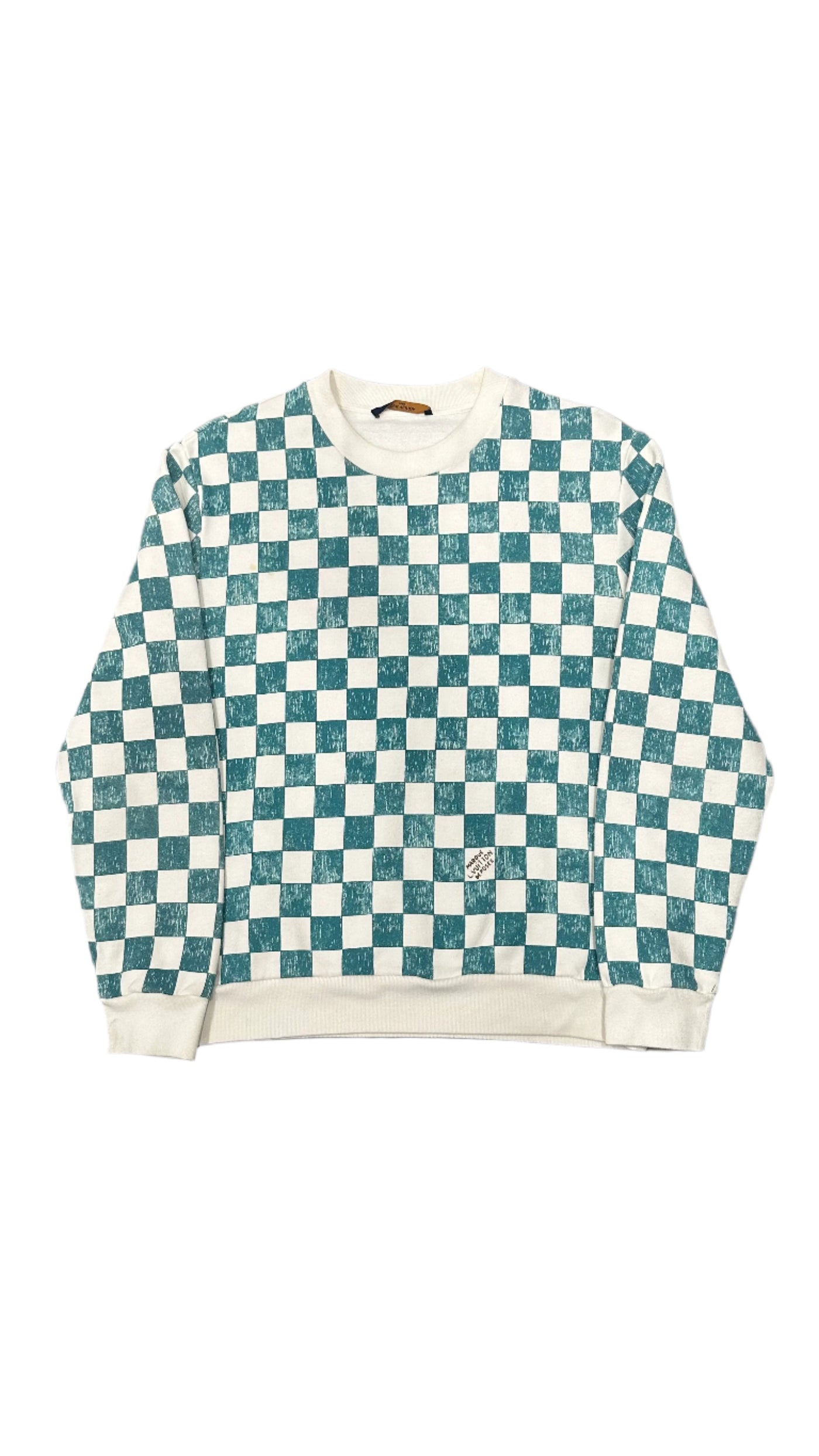 LV Damier Printed Crewneck