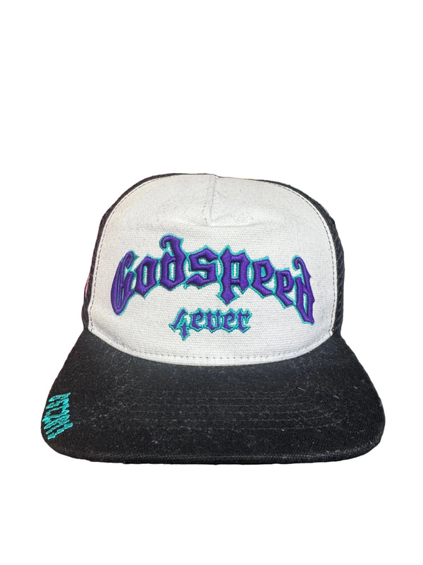 Godspeed 4Ever Black Purple Trucker Hat