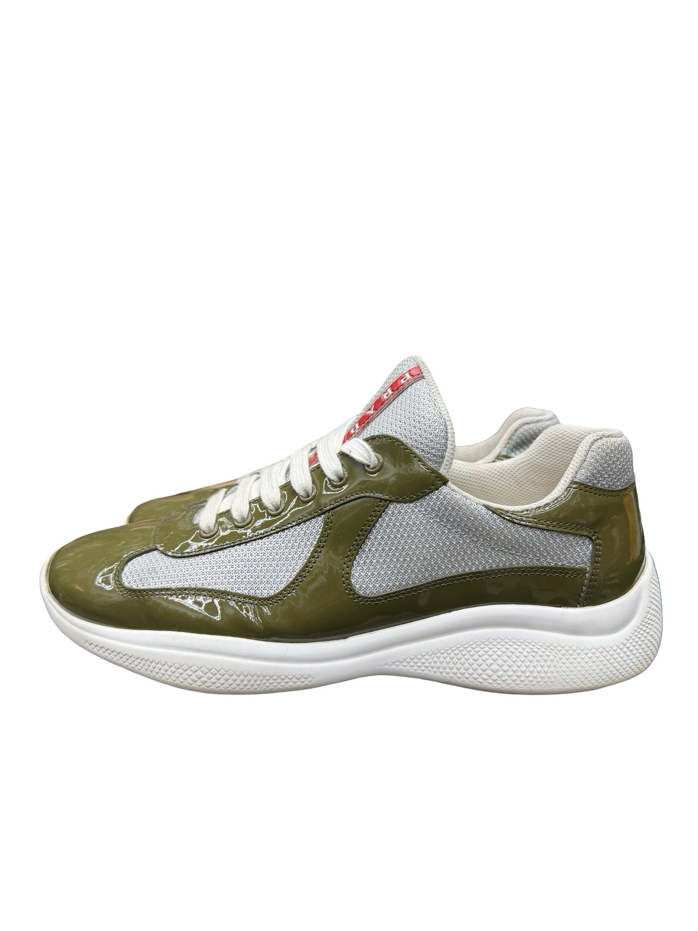 Prada American Cup Olive Green Low Sneakers