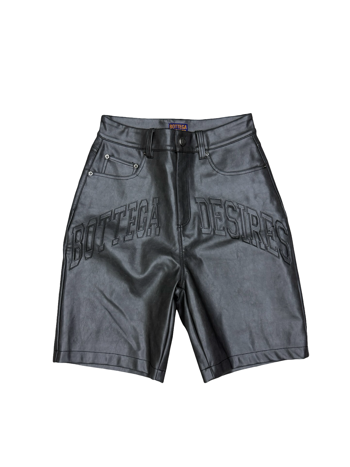 Bottega Desires Leather Shorts Grey
