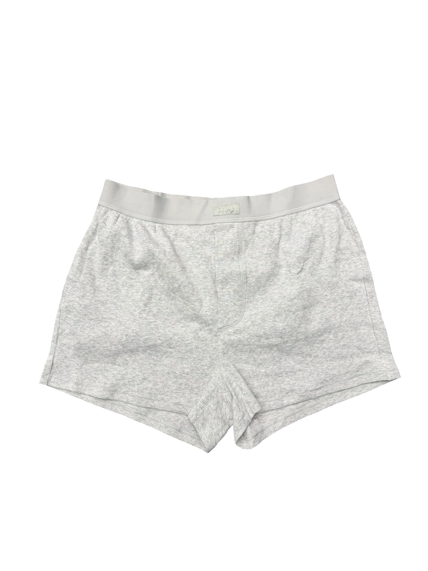 SKIMS Cotton Rib Loose Boxers Light Heather Grey