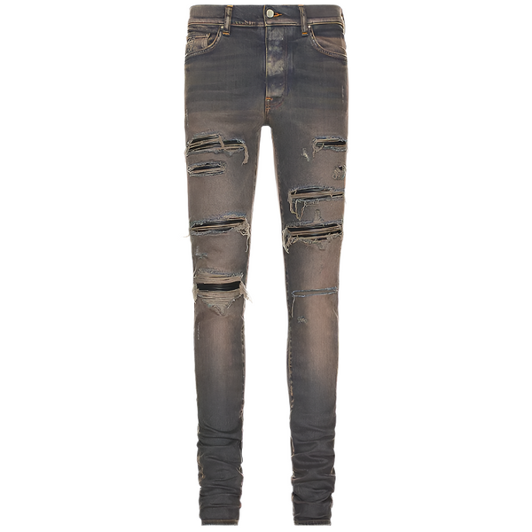 Amiri Dark Indigo Black Patch Thrasher Jeans