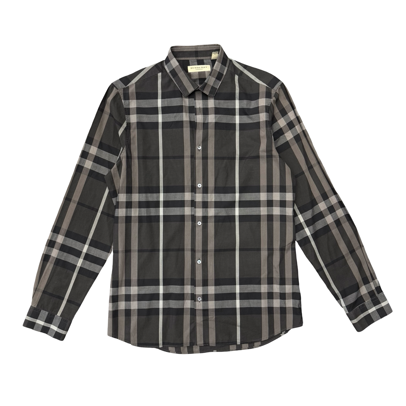 Burberry Check Cotton Shirt Grey