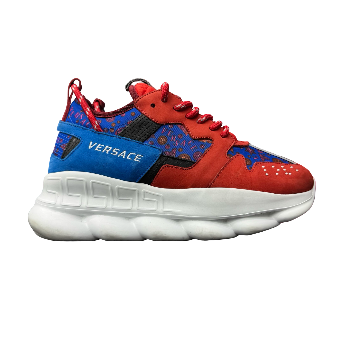 Versace Chain Reaction Chunky Medallion Red Blue White