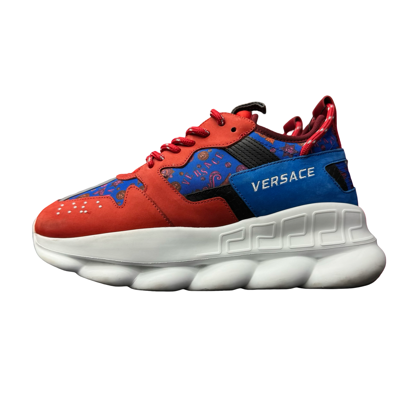 Versace Chain Reaction Chunky Medallion Red Blue White