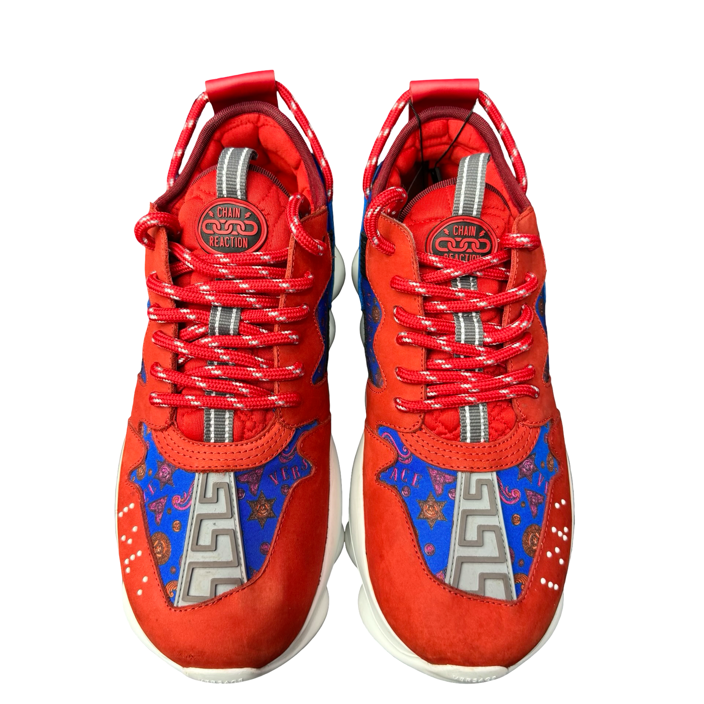 Versace Chain Reaction Chunky Medallion Red Blue White