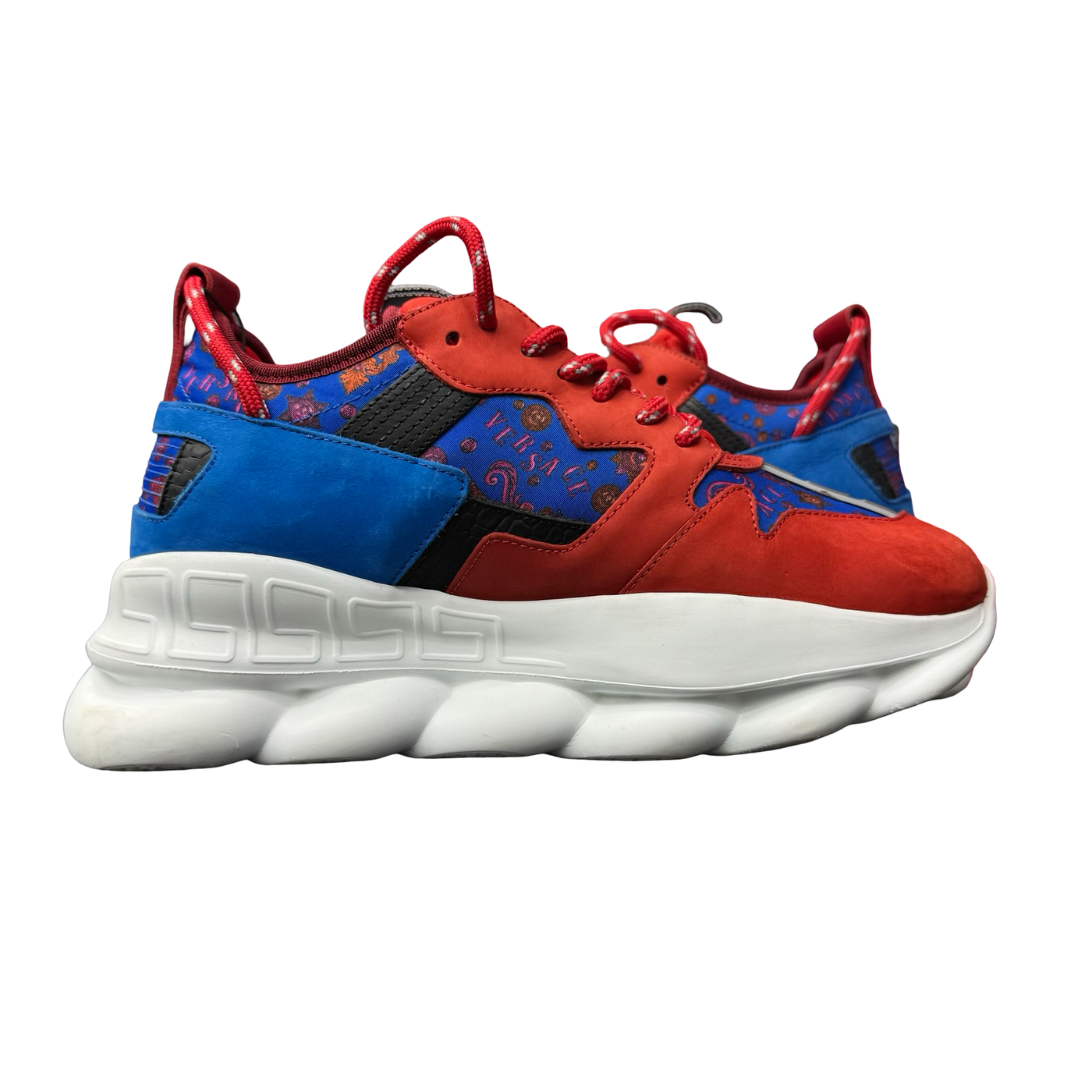 Versace Chain Reaction Chunky Medallion Red Blue White