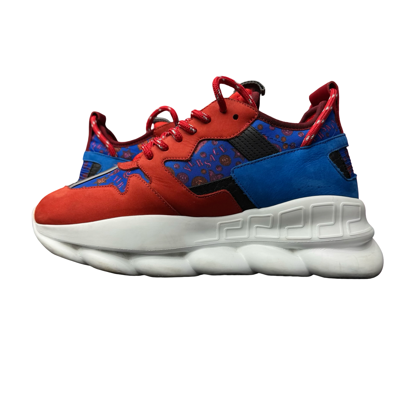 Versace Chain Reaction Chunky Medallion Red Blue White