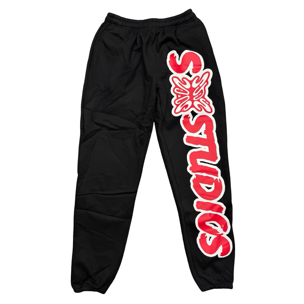 SB Studios Logo Sweatpants Black Red